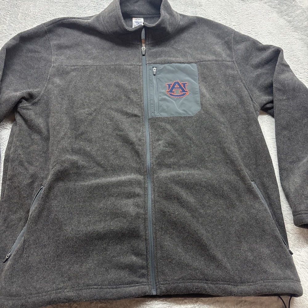 Auburn Tigers NCAA Full Zip Fleece Jacket Size XXL‎ Dark Gray New